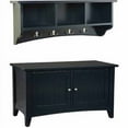 thumbnail image 3 of Alaterre Shaker Cottage Storage Bench/Coat Hook with Storage, Black, 3 of 9
