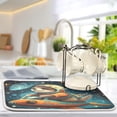 thumbnail image 5 of Sloth Space Planet Dish Drying Mat for Kitchen Counter, Ultra Absorbent Reversible Microfiber Dishes Drying Rack Pad Heat-resistant Mats 18x24in, 5 of 7
