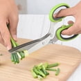 thumbnail image 2 of Tijeras de cocina para hierba/Tijeras para cilantro, cebollinos y más/Uso profesional/Diseño multipropósito de 5 cuchillas con funda de seguridad ShuxiuWang 1327537093527, 2 of 4
