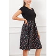 thumbnail image 5 of Women's Nursing Dress Summer Short Sleeve Patchwork Pregnancy Clothes with Pockets,Large, 5 of 9