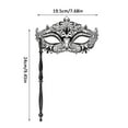thumbnail image 2 of Women Masquerade Mask with Stick, Handheld Carnival Halloween Mardi Gras Mask,Venetian Party Metal Rhinestone Mask, 2 of 8