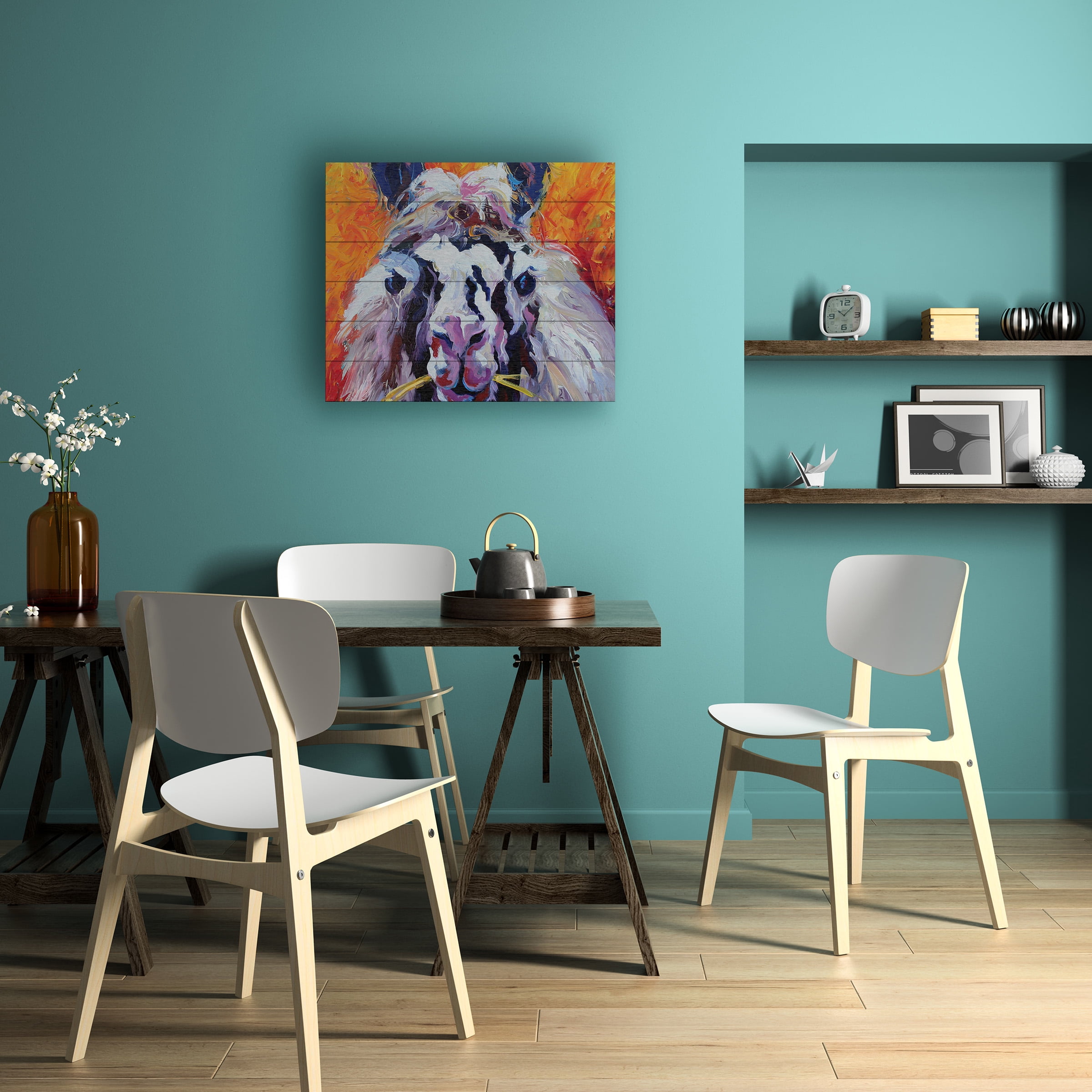 Trademark Fine Art 'Llama III' Wooden Wall Art Art by Marion Rose