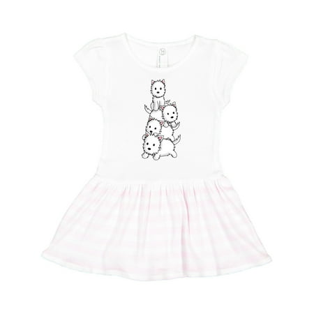 

Inktastic kawaii westie stack Gift Toddler Girl Dress