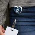 thumbnail image 2 of Proud Mother of a Marine USMC White on Blue Officially Licensed Heart Lanyard Retractable Reel Badge ID Card Holder, 2 of 4