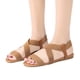 thumbnail image 1 of Likrtyny Sandalias Planas Elásticas para Mujer Sandalias Con Cruzadas para Viajes Al Aire Libre (marrón 41), 1 of 8