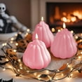 thumbnail image 4 of Boovnll Halloween Pumpkins, 6Pcs Artificial Hanging Pumpkins Halloween Fall Decoration Pumpkin Decor for Indoor Outdoor Home Thanksgiving Halloween Party Supplies, Halloween Decorations - Pink, 4 of 6