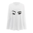 thumbnail image 4 of WILLBEST Hauts pour Femmes Tendance Automne T-Shirts à Manches Longues Surdimensionnés Décontractés Col Rond Tunique Douce, 4 of 5