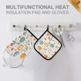 thumbnail image 4 of Yayeee Oven Mitts and Pot Holder Set of 2 Heat Resistant Kitchen Gloves Baking Hot Pad, Floral Easter Eggs, 4 of 5