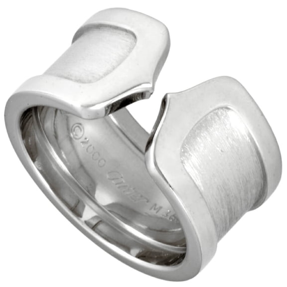 Pre-Owned Cartier C2 Ring #50 18KWG 11.2g 2C White Gold Women's (Good)