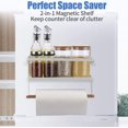thumbnail image 4 of 3-Tier Magnetic Spice Rack for Refrigerator, Fridge Shelf with Paper Towel Holder, Seasoning Jar, Can, Bottle Organizer, 4 of 7