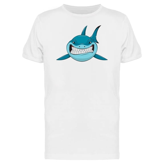 Frontview Of Blue Shark Cartoon Tee Men's -Image by Shutterstock