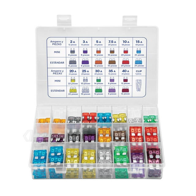 Juego de fusibles automotrices estándar y mini, 300 pz multicolor