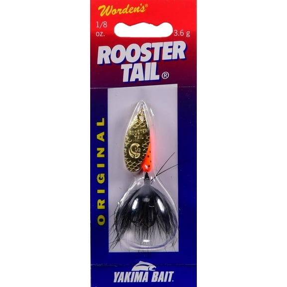 Yakima Bait Worden's Original Rooster Tail Fishing Lure, Flame Dalmatian, 1/8 oz., Size 10, 208 FLDA