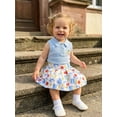 thumbnail image 5 of RUINIXCW Toddler Baby Girl 100 Days Back to School Outfit Kids Summer Kindergarten Outfits Girls First Day of School Outfit Pencil Embroidery Lapel Tank Tops and Pleated Skirt Set, 5 of 9