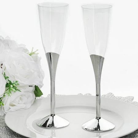 Efavormart 30 Pcs 6oz Disposable Clear Plastic  Champagne Flutes for Wedding Birthday Party Banquet Events Cocktail Cups