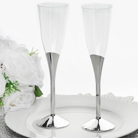 Party Cocktail Glasses - Efavormart 30 Pcs 6oz Disposable Clear Plastic Champagne Flutes for Wedding Birthday Party Banquet Events Cocktail Cups
