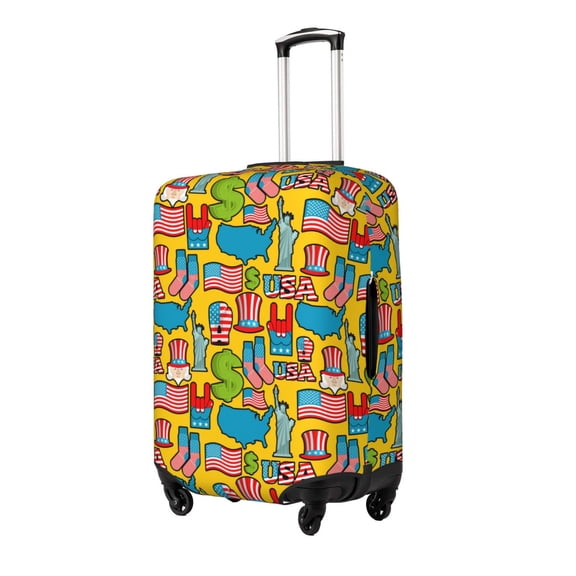 Rateoe America Symbols Printed Luggage Cover, Suitcase Protector Fits 18-32 Inch Luggage-Small