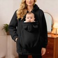 thumbnail image 7 of Cdudpw Maternity Coat Winter Cozy Carrier Mom Coats Sherpa Jacket 3-In-1 Sherpa Fleece Jacket,Zipper Maternity and Kangaroo Carrier Coat Clothes(S356-Black), 7 of 7
