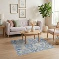 thumbnail image 3 of ODIKA 4'x6' Blue Chinoiserie Toile Design Elegant Washable Area Rug Traditional Asian Scenic Gardens and Pagodas Pet Friendly, Non-Shedding for Bedroom, Reading Nook, 3 of 7