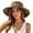 Khaki, variant on Women Wide Brim Woven Sun Hat With Braided Strap Decor Fold‑able Portable UV Protection Beach Hat Outdoor Travel Vacation Sun‑Shade Head‑Accessory