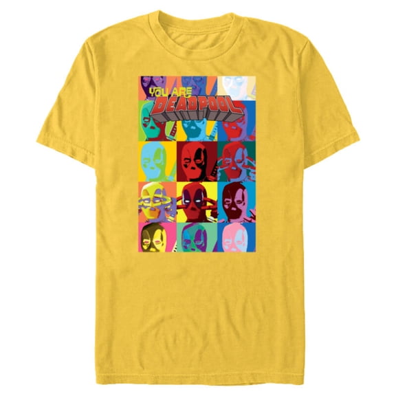 Marvel Deadpool You Are Deadpool Mask Faces Comic Cover Art - Short Sleeve Blended T-Shirt for Adults - Customized-Yellow