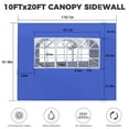 thumbnail image 5 of Ainfox 5-Piece Sidewalls for 10x20 Pop Up Canopy Tent, 420D Oxford PVC Waterproof Sun Shade Privacy Walls with Windows & Zippers, Blue, 5 of 5