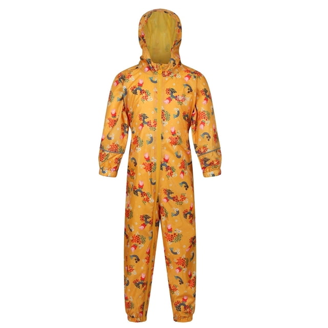 Regatta - Traje Impermeable Pobble de Peppa Pig Floral para Niños/Niñas (Amarillo Luz con Brillo) Regatta UTRG6030_glowlightyellow