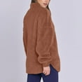 thumbnail image 6 of KDDYLITQ Women's Sweaters Plain Collar Plus Size Pullover Solid Color No Hooded Fashion Sweatshirts Fleece Lined 1/4 Zipper Trendy Clothes Fall 2025 Sweat Shirts with Pocket Coffee M, 6 of 9