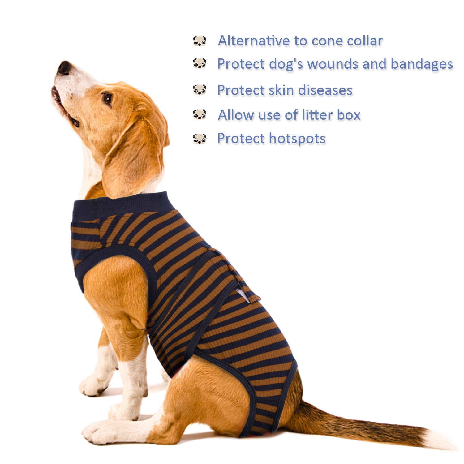 Kuoser Dog Surgical Recovery Suit Dogs Cat Onesie after Surgery,Brown,M