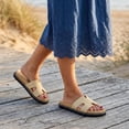 thumbnail image 5 of Cushionaire Crisp Women’s Slide Sandal – Faux Leather Cutout Slip-On with Artisan Stitching & Memory Foam, Wide Widths Available, 5 of 16