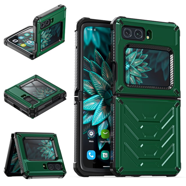 Étui Blindé Robuste pour Motorola Moto Razr 2022, Protection Intégrale, Coque Rigide à Rabat, Antichoc, Anti-Rayures, Étui Robuste avec Prise en Charge de la Recharge Sans Fil, Blanc