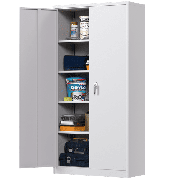 SUPEER Metal Garage Storage 72 Inches Tall Lockable Gray