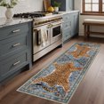 thumbnail image 3 of GENIMO 5'x7' Area Rug for Living Room, Machine Washable Non Slip Low Pile Rug for Bedroom Dining Room, Natural Animal Print, Dusty Blue, 3 of 7