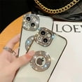 thumbnail image 4 of Compatible with iPhone Case,Luxury Glitter Bling Sparkly Diamond Rhinestone Bumper Camera Lens Protection Transparent Clear Soft Shockproof Cover Phone Case (Blue, iPhone 15 Plus), 4 of 12