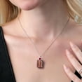 thumbnail image 3 of Gem Stone King 925 Sterling Silver Red Tiger Eye and Red Created Ruby Pendant Necklace for Women (12.25 Cttw, Emerald Cut 18X13MM, With 18 inch Silver Chain), 3 of 4