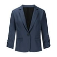 thumbnail image 4 of JGGSPWM Blazers for Women Solid Color Suit Jackets Dressy 3/4 Sleeve Blazer Business Casual Outfits for Work Blue XXL, 4 of 8