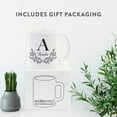 thumbnail image 4 of CTDream Personalized 11oz. Coffee Mug Gift, Vintage Boho Black Leaves Botanical Arrangement, Monogram Letter and Name, 1-Pack, Custom Letter Name, includes gift box, 4 of 6