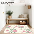thumbnail image 3 of ODIKA 3'x5' Machine Washable Non-Slip Area Rug, Vintage Botanical Meadow Wildflower Garden Accent High Traffic Rug, Pink, 479441, 3 of 5