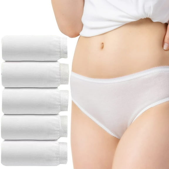 Cqxid525 Clearance Women Underwear Brief 5 Pieces Women's Disposable Underwear Ladies Panties Bikinis for Travel Hotel Thong Spa Stays Emergencies