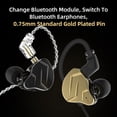 thumbnail image 4 of Auriculares de audio en el oído Tecnología híbrida con cable Auriculares dinámicos de hierro móvil Auriculares deportivos con cable largo y manos libres Dorado con micrófono Inevent EL005259-03B, 4 of 7