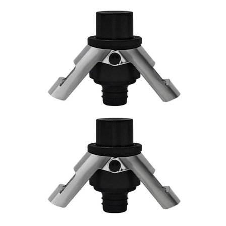 2X Stainless Steel Champagne Stopper, Champagne Bottle Stopper with Pump, Suitable for Sparkling Wine Bottles-Black