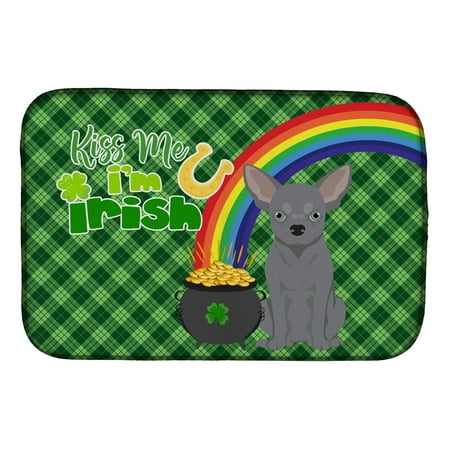 

Blue Chihuahua St. Patrick s Day Dish Drying Mat 14 in x 21 in
