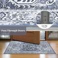 thumbnail image 4 of Hasoo Runner Rug 2' x 6' Persian Hallway Rug Kitchen Washable Rug Non Slip With Rubber Backing Thin Vintage Carpet for Bedroom Laundry Room Living Room Grey/Blue, 4 of 5