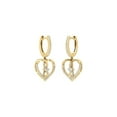 thumbnail image 3 of ARAIYA FINE JEWELRY 14K Yellow Gold Round Lab-Grown Diamond Heart Earrings (2/5 cttw, VS1 Clarity, D-E Color), 3 of 7