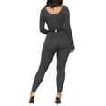 thumbnail image 4 of Mialoley Combinaison Longue Printemps Automne pour Femmes Couleur Unie Manches Longues Col en U Body Slim, 4 of 5