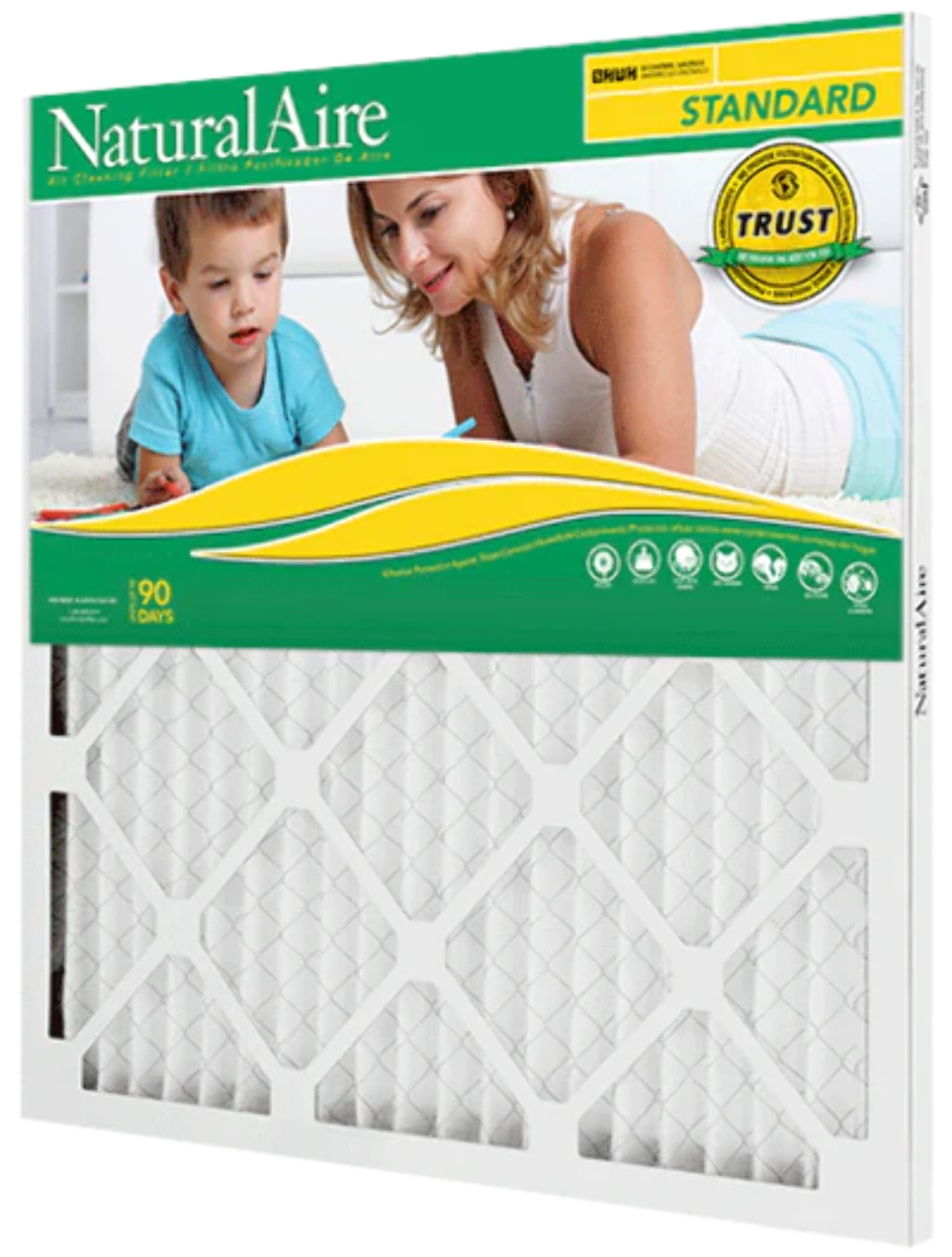 NaturalAire Standard Pleated HVAC Furnace/Air Filter, MERV 8, 18" x 20" x 1", 12-Pack
