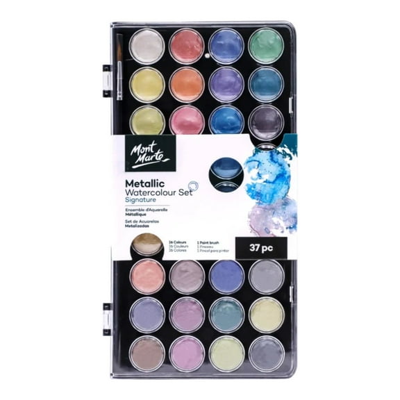 Metallic Watercolor Cake Set (37pc)