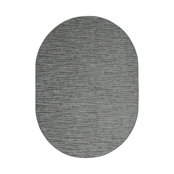 Abstract Contemporary Stripes Modern Plush Two Tone High Low Pattern Rug Carpet| Pet & Kids Friendly| Great for Events Wedding | Made in USA - Easy Fit Dark Grey, 6' x 9' Oval Area Rug