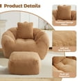 thumbnail image 4 of Aukfa Giant Bean Bag Chair,Lounge Chair Floor Lazy Sofa Bed with Ottoman & Pillow,Khaki, 4 of 8