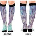 thumbnail image 2 of GZHJMY Blue Purple Marble Texture Compression Socks for Women Men, Knee High Stockings for Athletic Sports,Running,Travel, 2 of 7